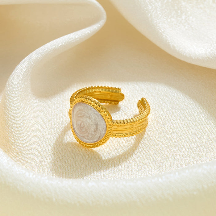 Wholesale stainless steel enamel dripping round open wedding rings