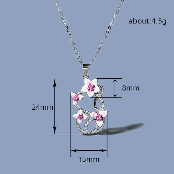 Butterfly Love Flower Pendant Flower Necklace Light Luxury Pendant