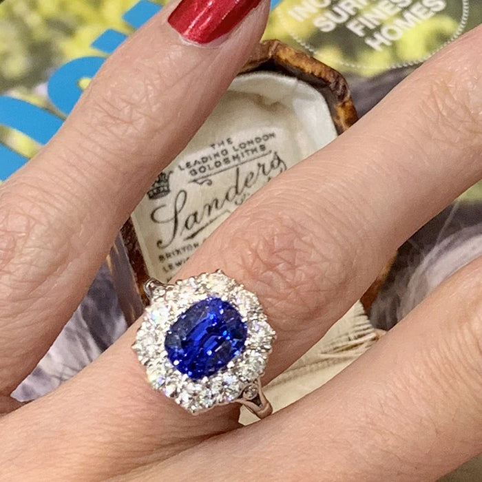 Imitation Royal Sapphire Ring Luxury Wedding Jewelry