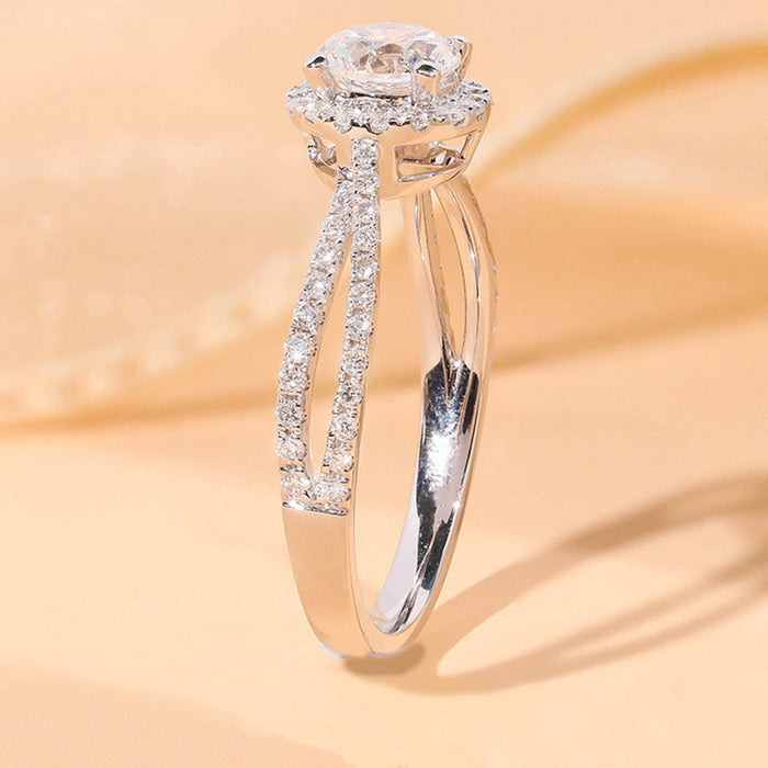 Cubic zirconia love water drop rings heart-shaped princess temperament ring