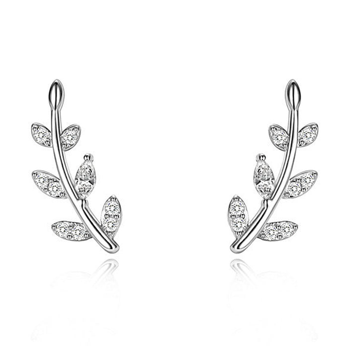 Forest leaf earrings trendy diamond earrings