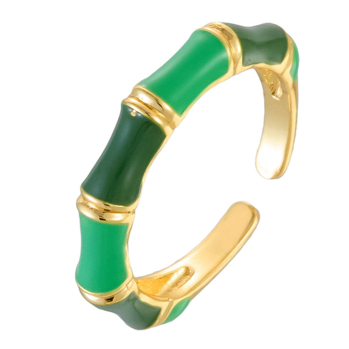 Wholesale copper enamel rainbow dopamine bamboo rings