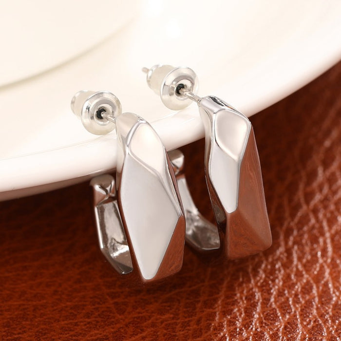 Square design folding earrings unique irregular earrings