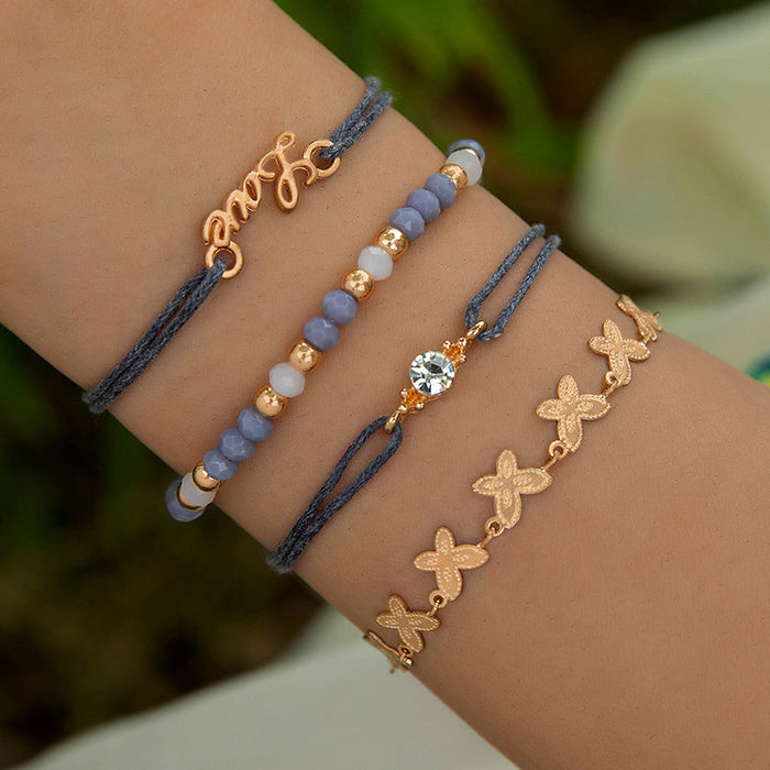 Love Star and Moon Bracelet Set – Simple Six-Piece Jewelry