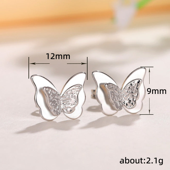 Pendientes de mariposa tridimensionales para mujer, lindos pendientes dulces de temperamento japonés y coreano