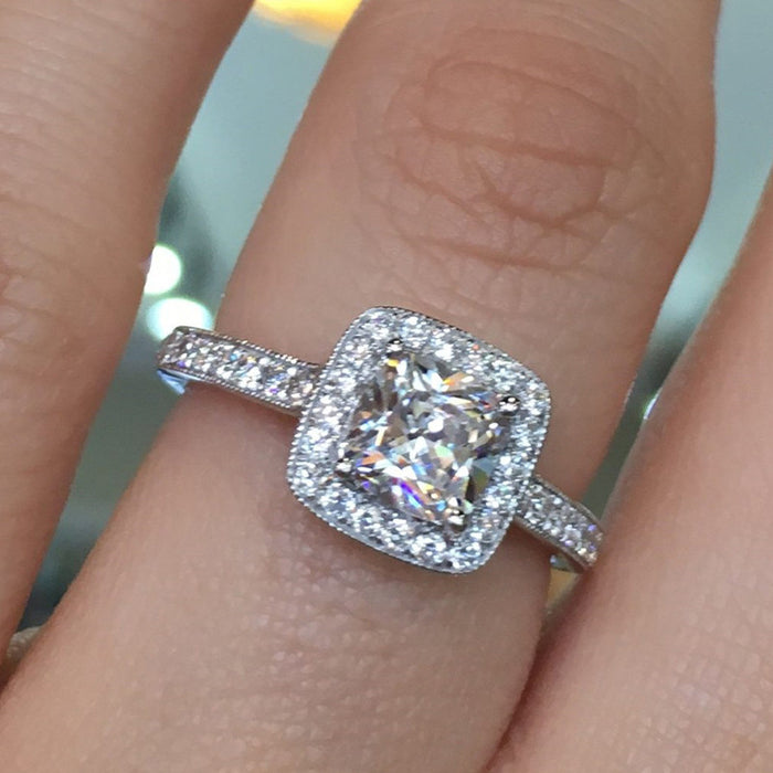 Love heart ring personality couple style - wallojewerly 