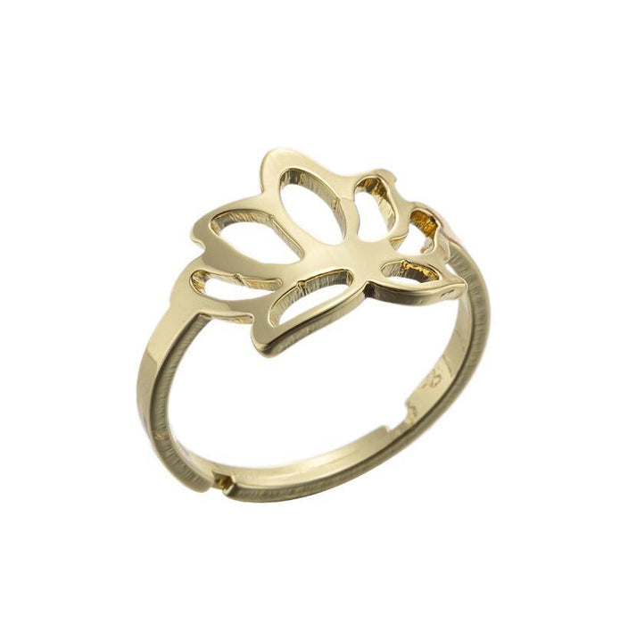 Fashionable small and fresh flower rings, wholesale of stainless steel open rings