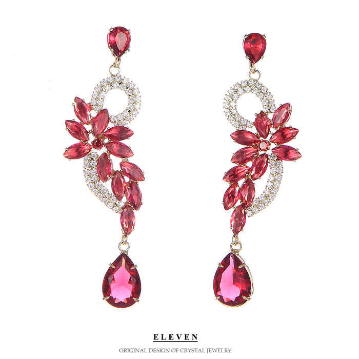 Luxury Zircon Dangle Earrings - Exquisite Rhinestone Dangles for Special Occasions