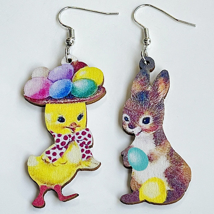 Easter Cute Earrings with Mushroom, Cross, Bunny, and Egg Designs