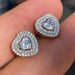 Korean style temperament mini heart-shaped earrings exquisite and small autumn and winter all-match earrings - wallojewerly 
