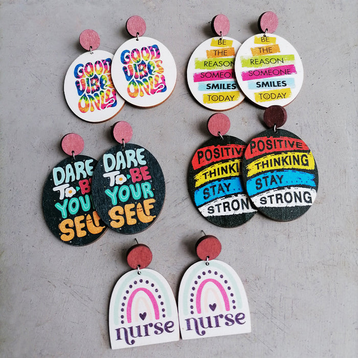 Determined Nurse Wooden Earrings