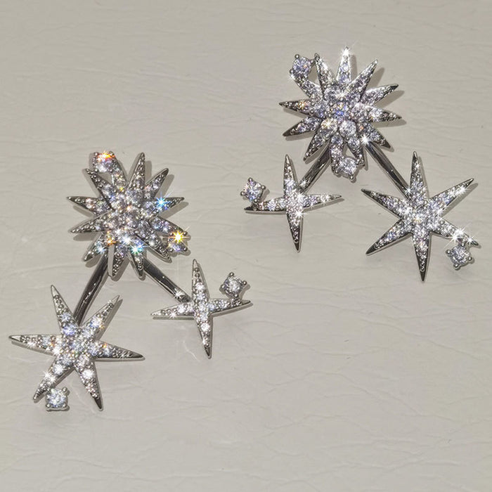 Six-pointed star diamond earrings