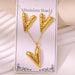 Wholesale 304 stainless steel hydraulic gold-plated earrings and necklace sets - wallojewerly 