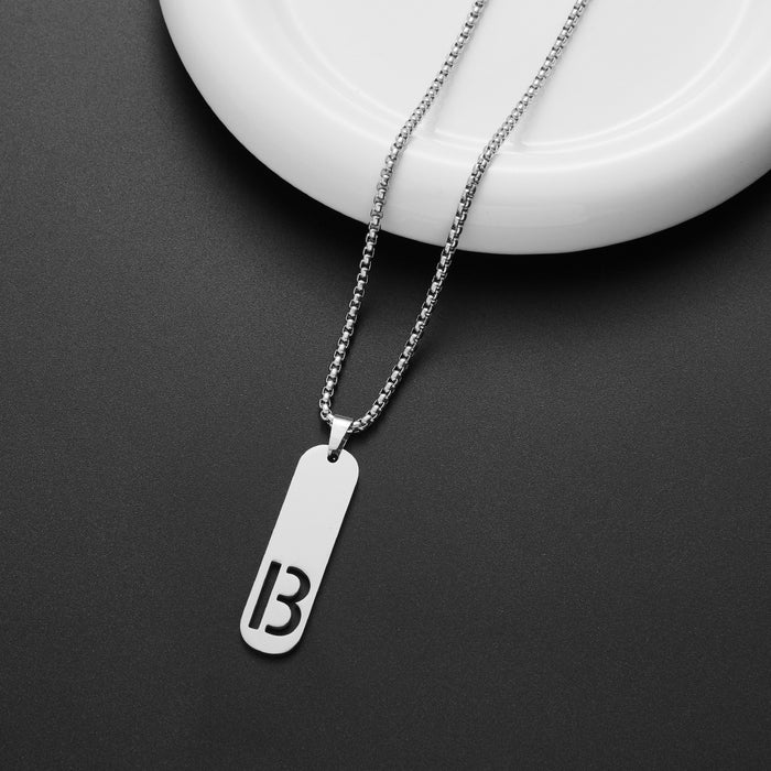 Military brand pendant necklace, European and American independent station stainless steel punk hip-hop English letter all-match chain wholesale