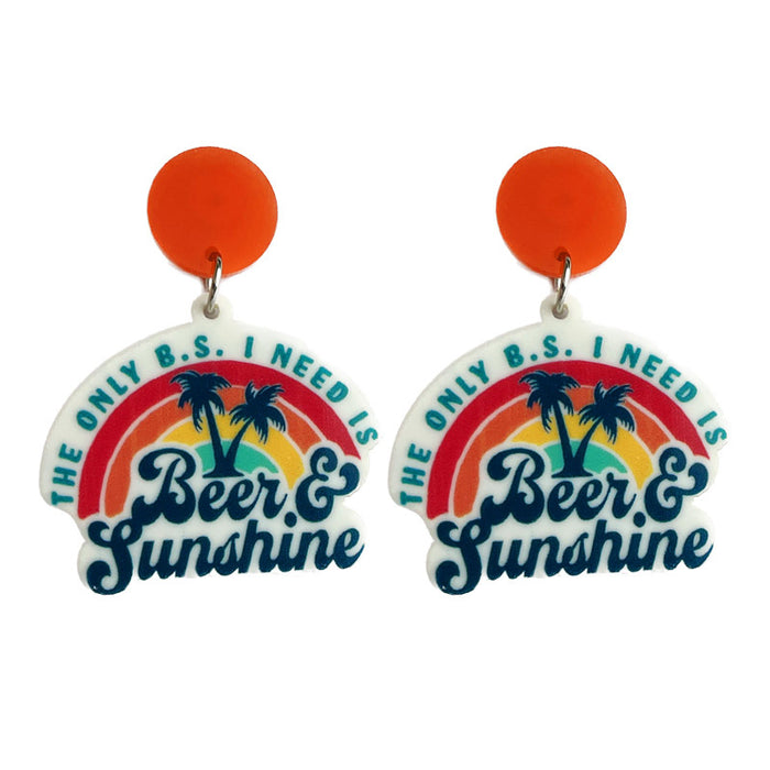 Vacation Coconut Tree Acrylic Earrings