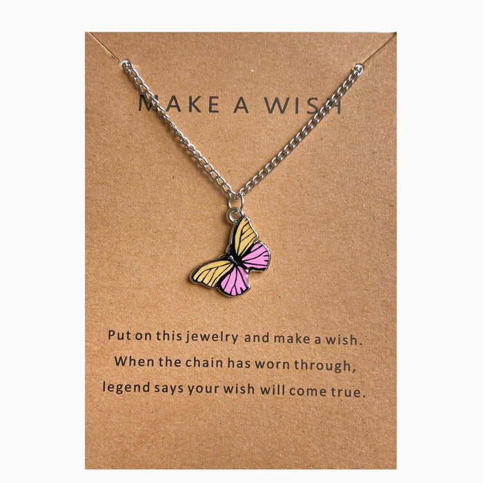 Bohemian style alloy colorful butterfly necklace