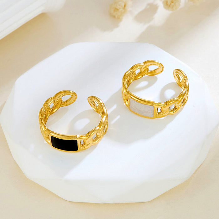 Wholesale 18K gold-plated stainless steel irregular geometric drip rings
