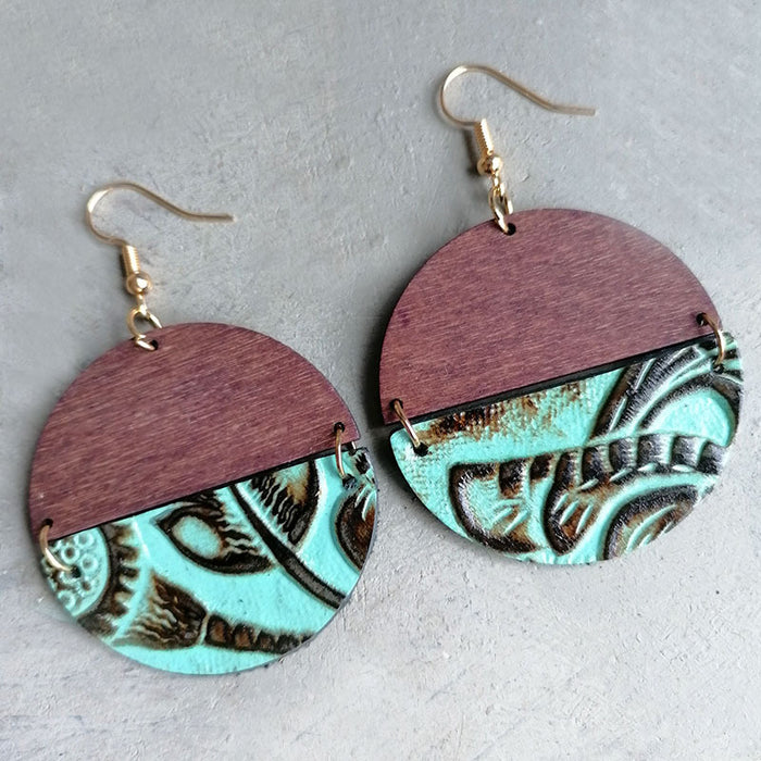 Wooden textured earrings