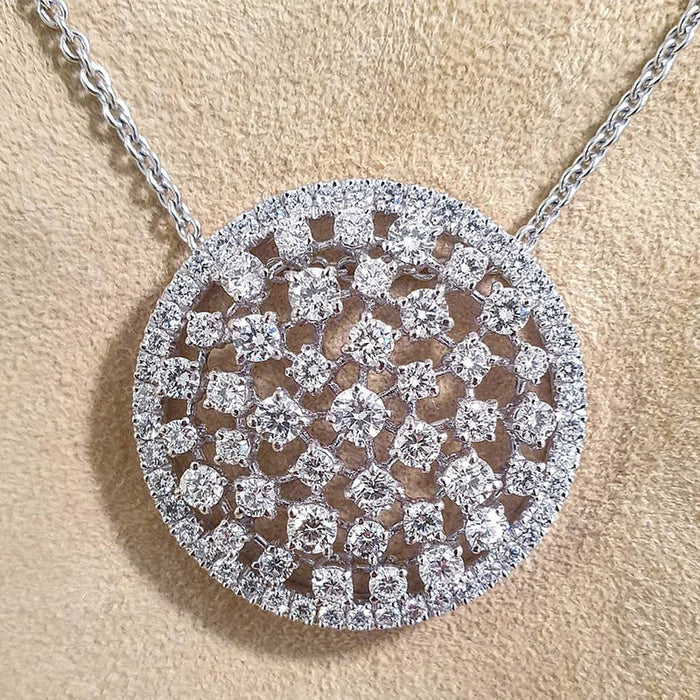 Dandelion Round Pendant Necklace Sweater Chain Vintage Jewelry