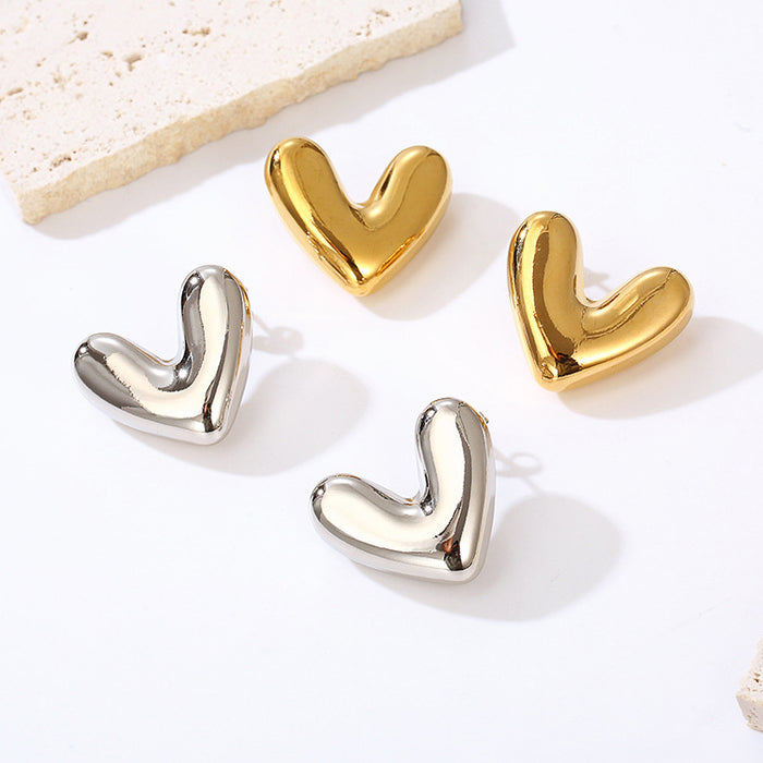 Women's hollow heart earrings 18K gold-plated earrings