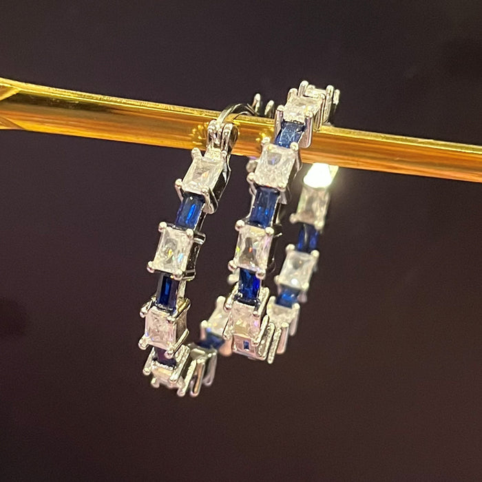 Colorful zircon ear clips retro earrings for women