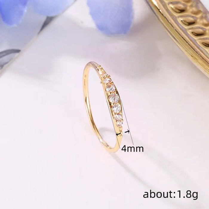 Zircon pinky ring for women European and American design engagement ring simple cross-border jewelry for women