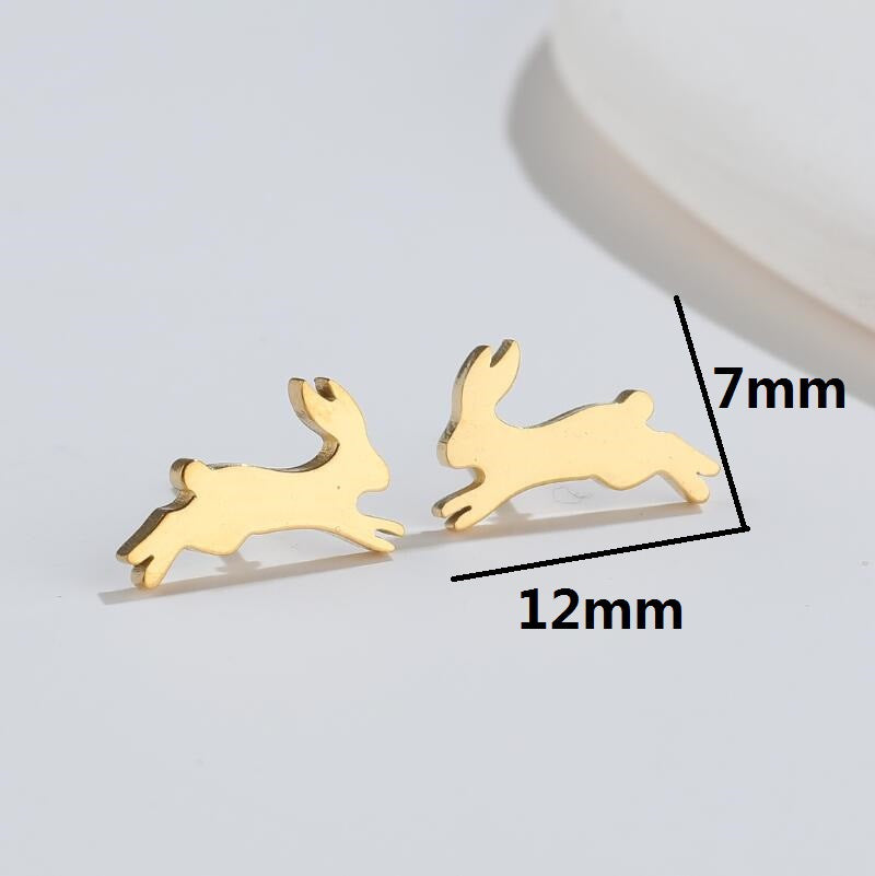 Mini rabbit earrings, new style sweet cute simple hollow earrings Korean fashion earrings wholesale