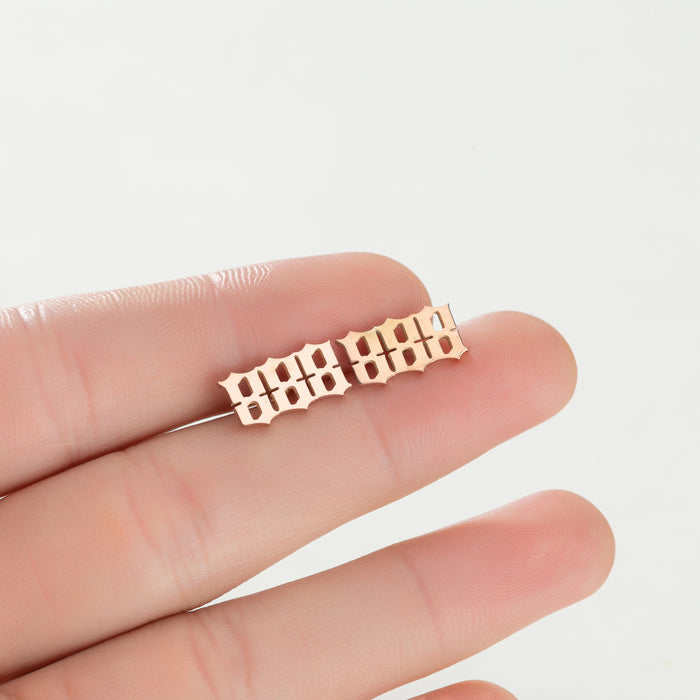 Number Combination Stainless Steel Stud Earrings - Customizable and Stylish Jewelry