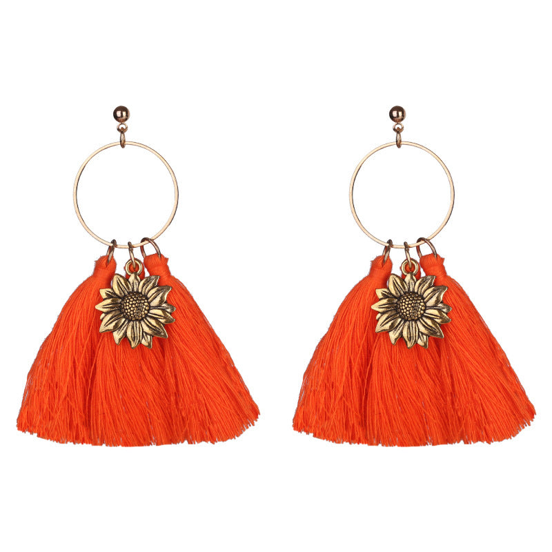 Halloween Cotton Tassel Earrings for a Fun Festive Look