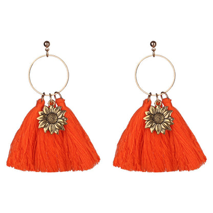 Halloween Cotton Tassel Earrings for a Fun Festive Look