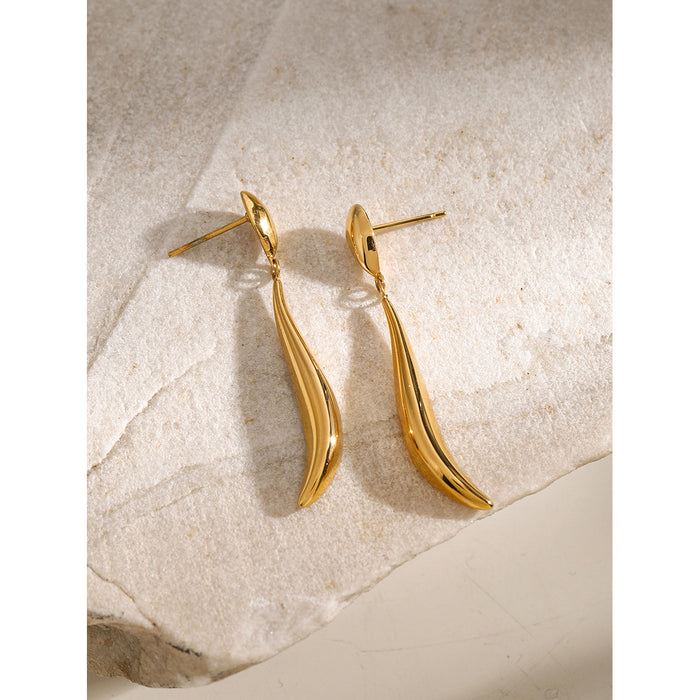 18K Gold Plated Stainless Steel Snake Earrings - High-End Design Jewelry