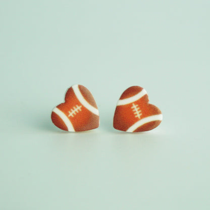 Small and exquisite acrylic baseball earrings - wallojewerly 