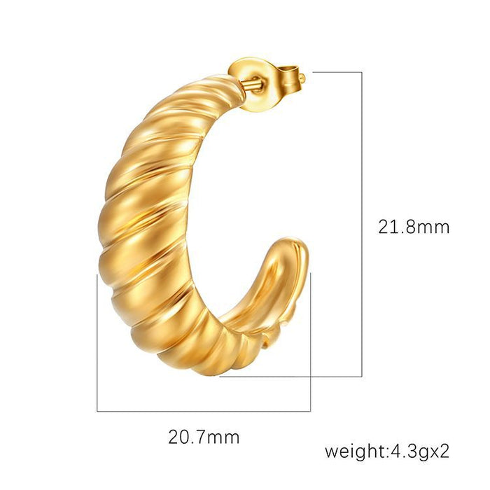 Vintage croissant earrings 18K gold-plated non-fading earrings