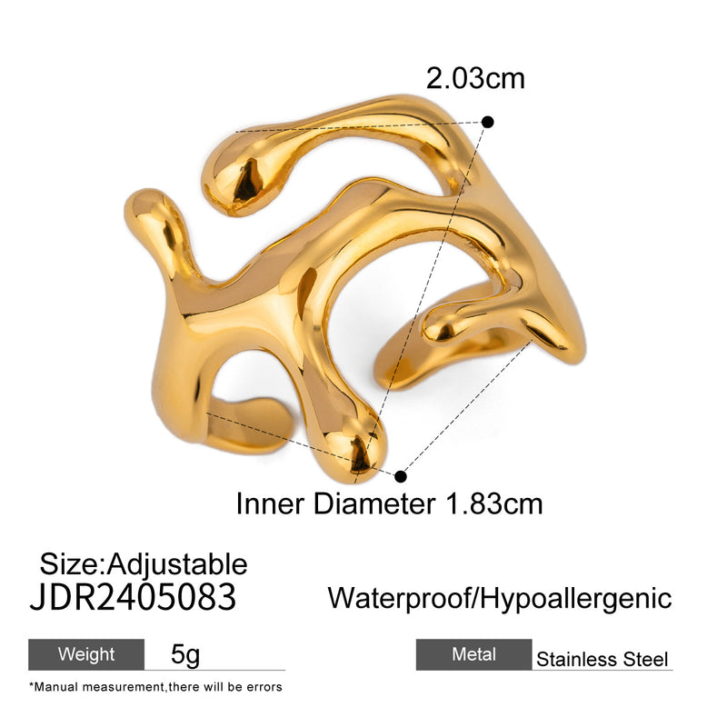 18k gold stainless steel open ring