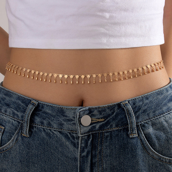 Love pendant bead chain vintage metal waist chain