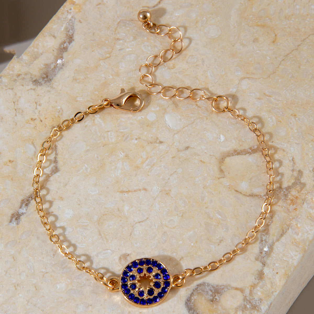 Blue Evil Eye and Butterfly Bracelet Set - Diamond-Inlaid Luxury Jewelry