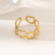 Wholesale 18K gold stainless steel irregular opening rings with furnace vacuum insulation - wallojewerly 