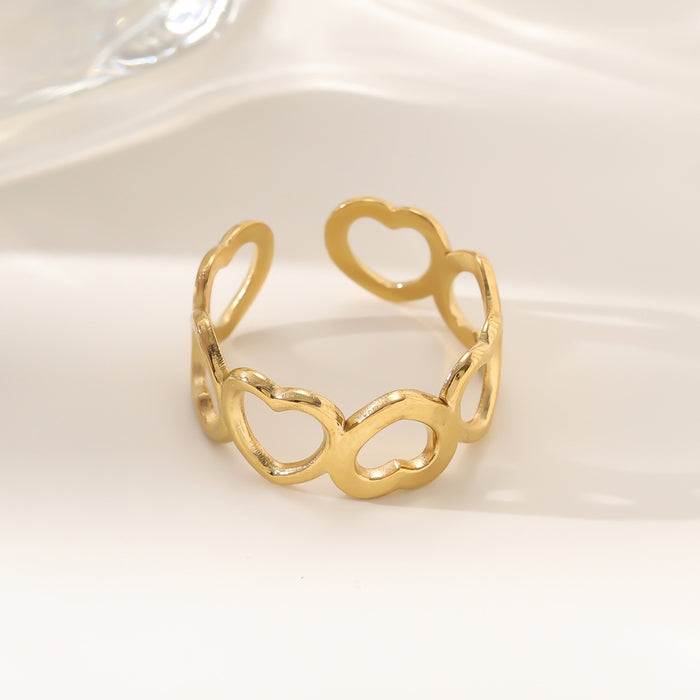 Wholesale 18K gold stainless steel irregular opening rings with furnace vacuum insulation