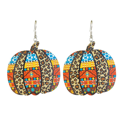 Pumpkin Fall Collection Leather Earrings for Halloween and Thanksgiving