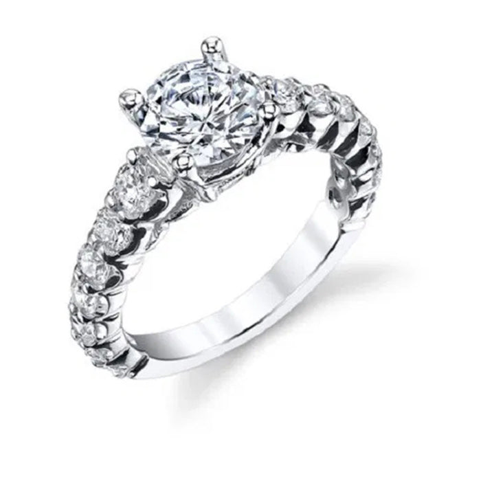 Anillo elegante de mujer con microincrustaciones de circonitas de cobre, joyería de boda romántica