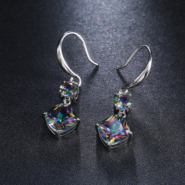 Colored zircon earrings