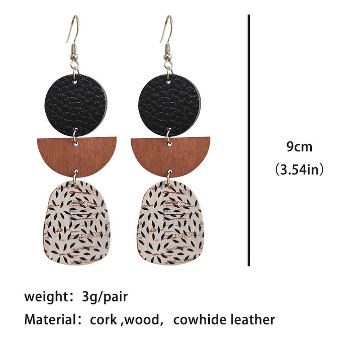 Wooden leopard print earrings