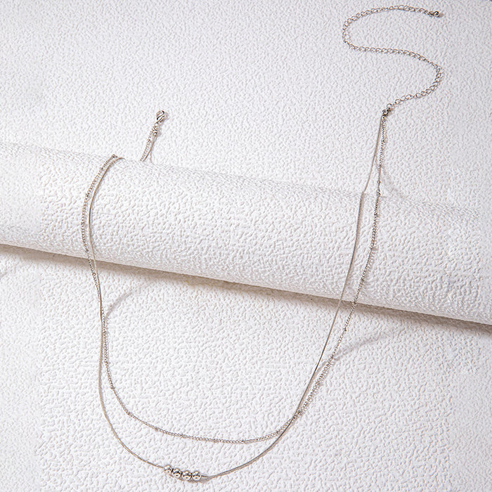 Double-layer beaded chain, simple and versatile body chain