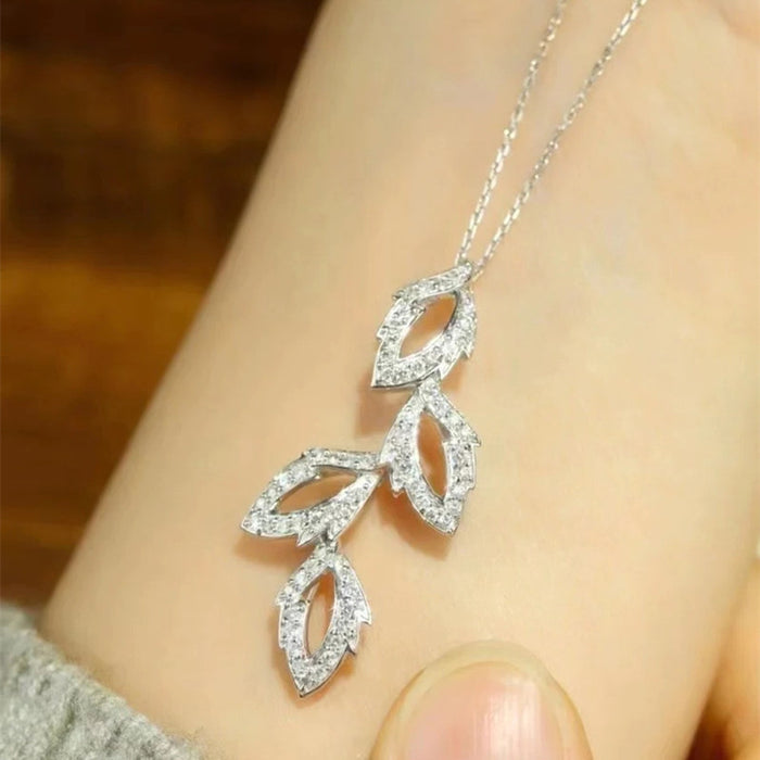 Leaf pendant all-match jewelry retro long necklace for women