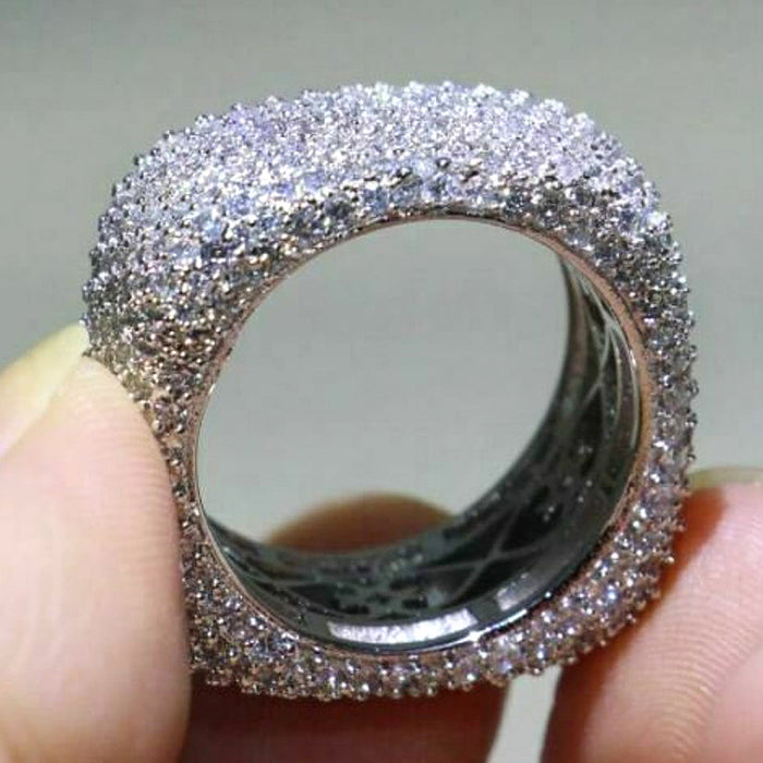 Micro-diamond geometric ring personality fashion zircon female ring