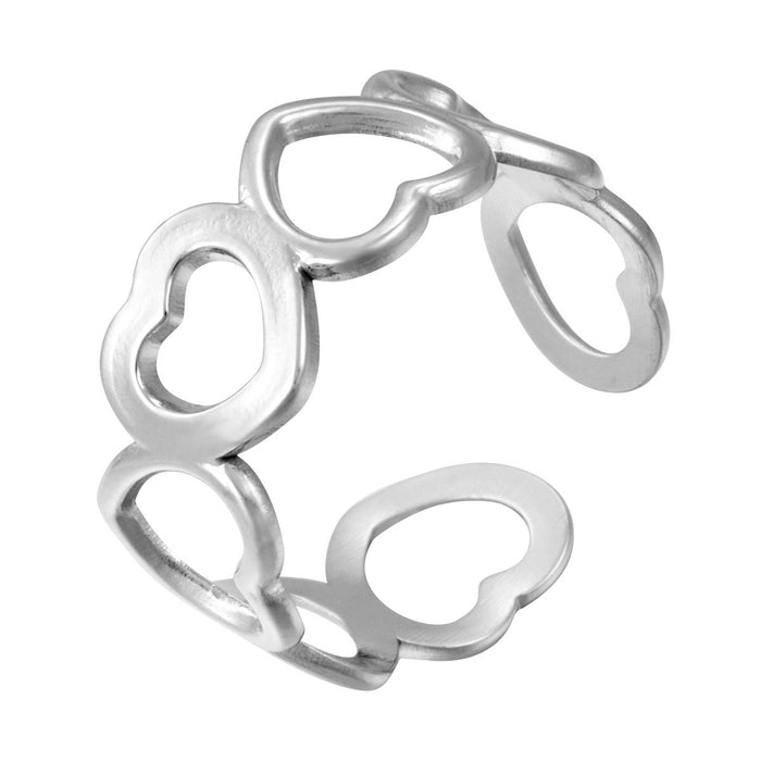Wholesale stainless steel and titanium steel heart-shaped open rings