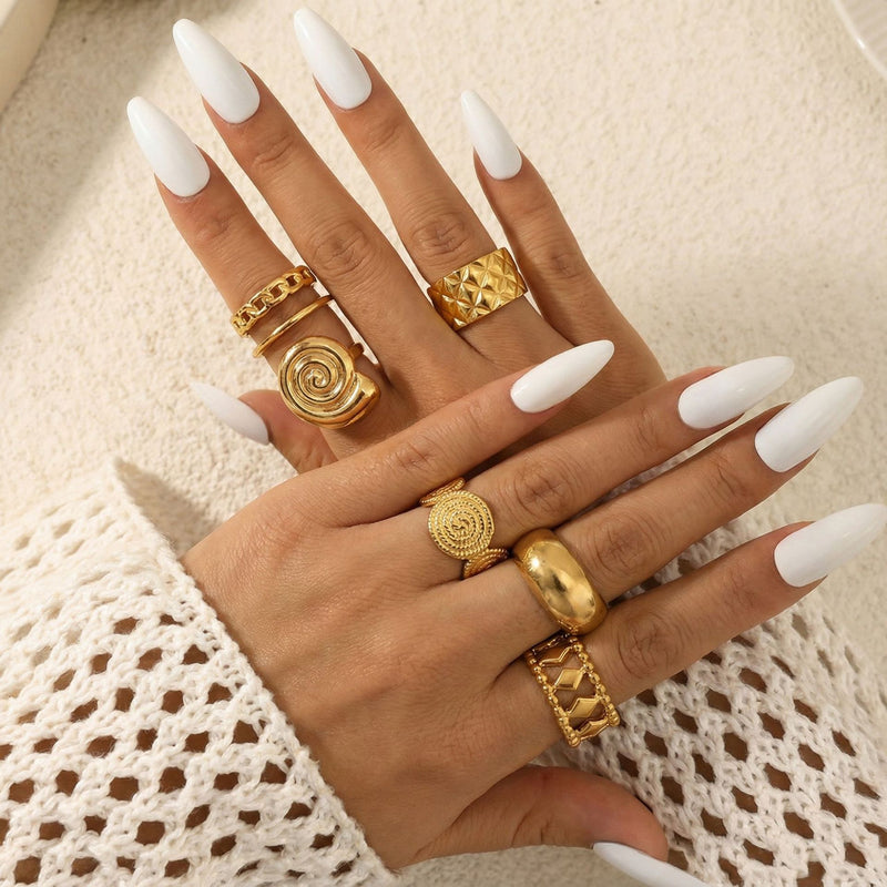 Wholesale 18K gold stainless steel irregular opening rings with furnace vacuum insulation - wallojewerly 