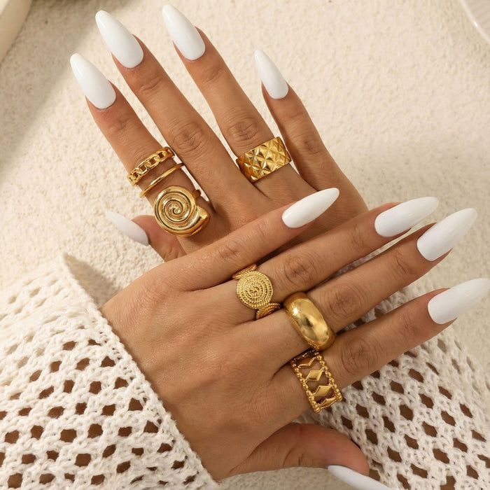 Wholesale 18K gold stainless steel irregular opening rings with furnace vacuum insulation