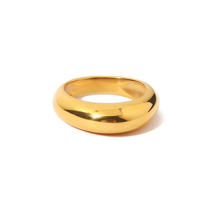 Vintage 18K Gold Plated Stainless Steel Ring with Unique Texture