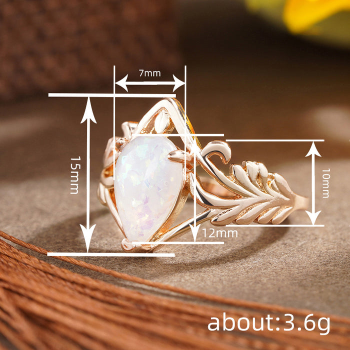 Imitation Opal Exaggerated Palace Wheat Ear Ring for Women